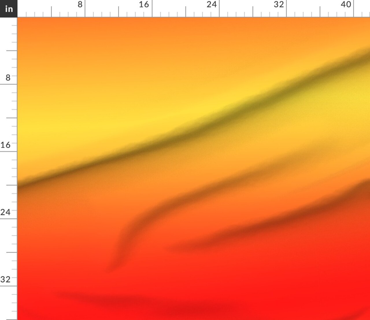 Orange Ombre Sunset Gradient Yellow Red Warm Tones Bright Summer Custom Printed Fabric by Spoonflower Various Fabrics by the Yard or Fat Quarter